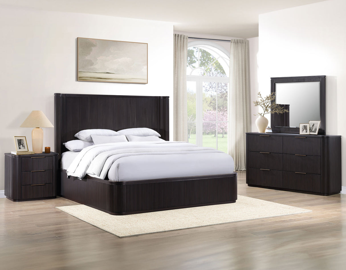 Henry Reeded King Bed, Espresso Finish from Steve Silver - Luna Furniture