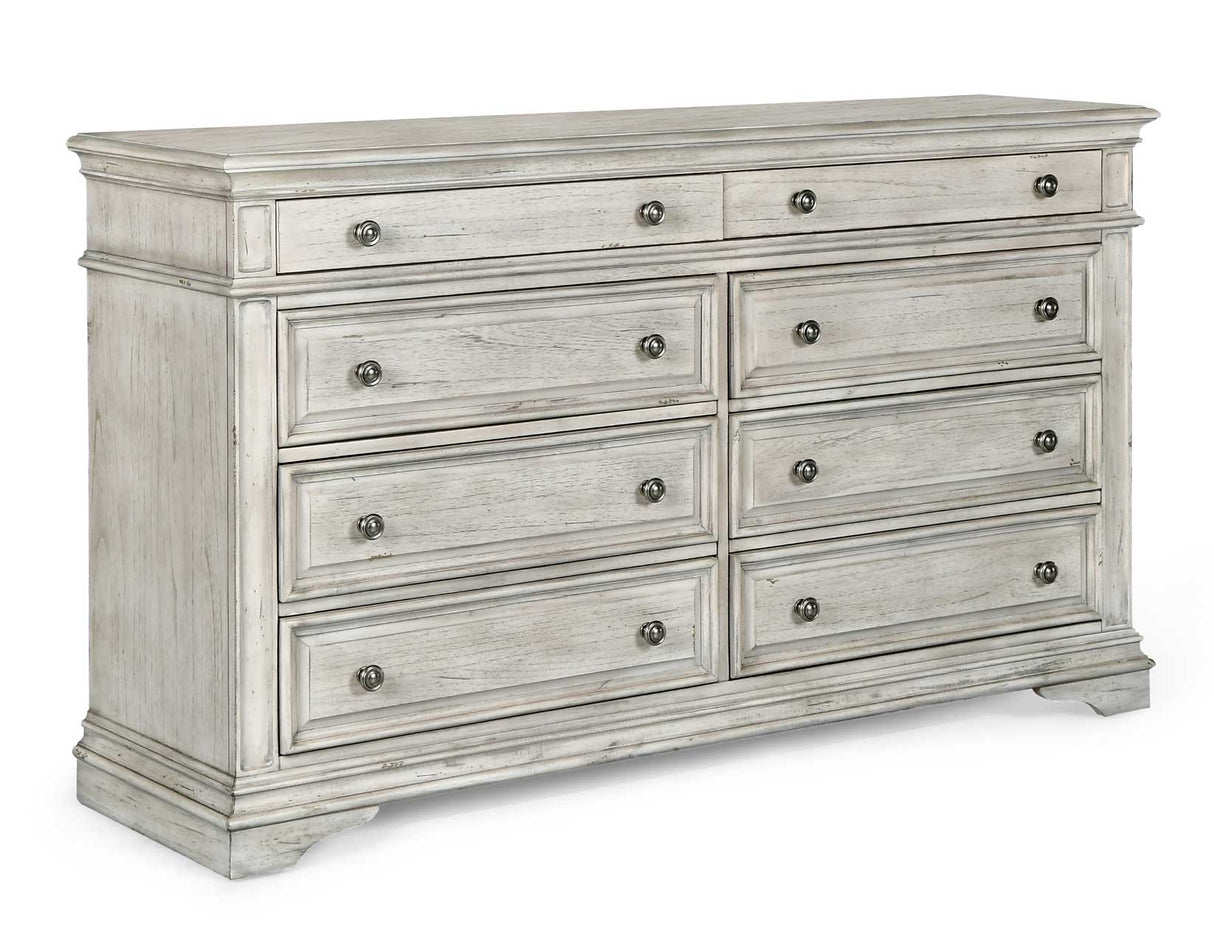 Highland Park Cathedral White Dresser and Mirror from Steve Silver - Luna Furniture