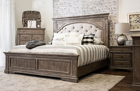 Highland Park Tan 4-Piece Queen Set(Q Bed/NS/Dresser/Mir) - SET | HP900QHBD | HP900QFBD | HP900SRD | HP900NSD | HP900DRDT | HP900MRD