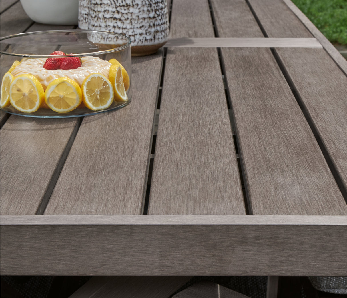 Hillside Barn Outdoor Dining Table and 6 Chairs in Brown from Ashley - Luna Furniture