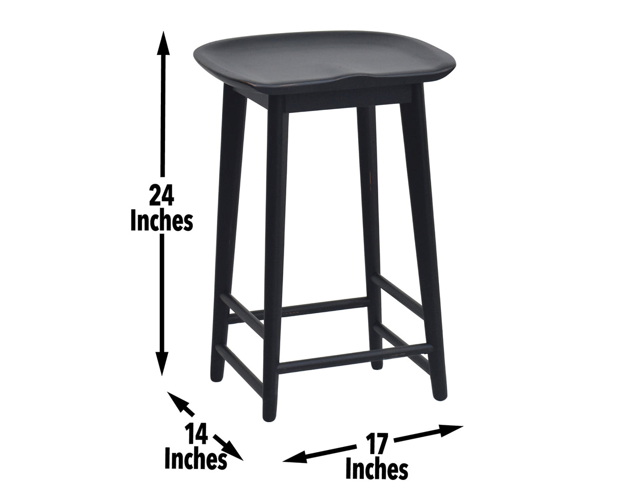 Hilton 24″ Backless Counter Stool, Black from Steve Silver - Luna Furniture