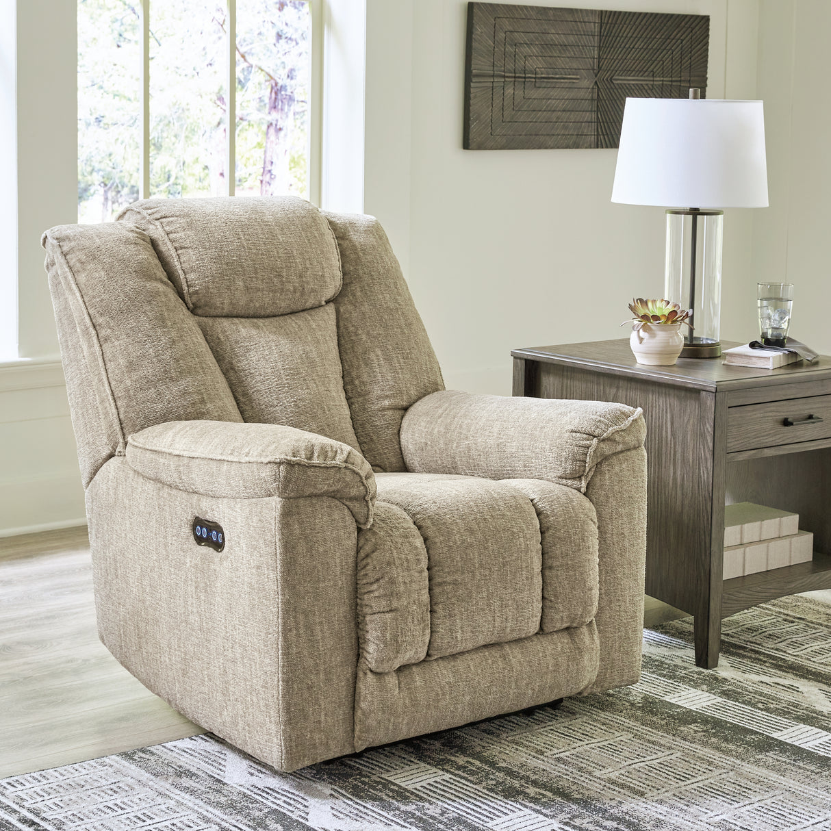 Hindmarsh Sofa, Loveseat and Recliner in Stone - PKG015837