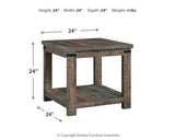 Hollum Coffee Table with 1 End Table in Rustic Brown from Ashley - Luna Furniture