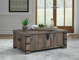 Hollum Coffee Table with 1 End Table in Rustic Brown from Ashley - Luna Furniture