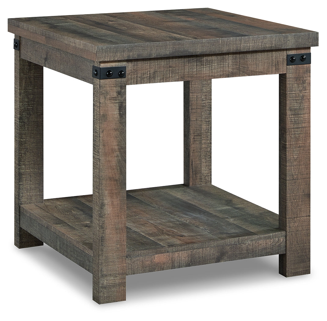 Hollum Coffee Table with 1 End Table in Rustic Brown from Ashley - Luna Furniture