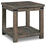 Hollum Coffee Table with 2 End Tables in Rustic Brown from Ashley - Luna Furniture