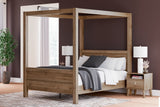 Aprilyn Queen Canopy Bed with Dresser in Honey from Ashley - Luna Furniture