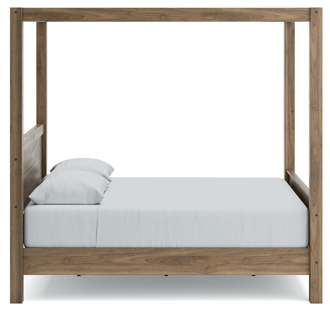 Aprilyn Queen Canopy Bed with Dresser in Honey from Ashley - Luna Furniture