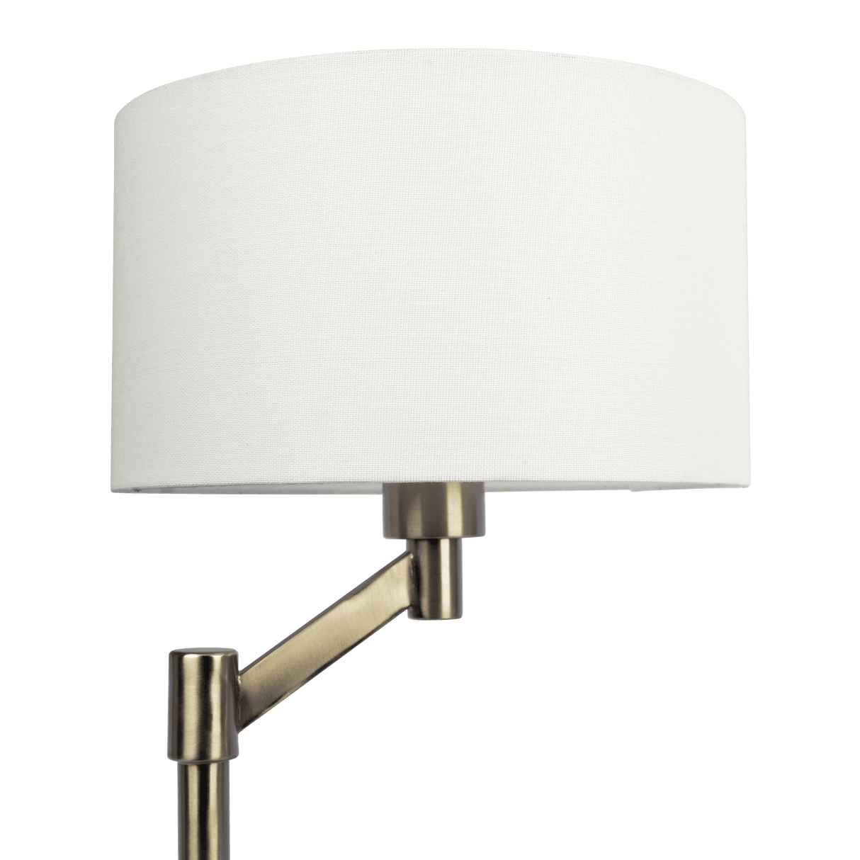 Horizon Brushed Nickel Table Lamp with On/Off Switch Curved Metal Base Linen Shade - WLL03700201