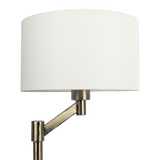 Horizon Brushed Nickel Table Lamp with On/Off Switch Curved Metal Base Linen Shade - WLL03700201