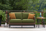 Horizon Hall Brown/Green Outdoor Loveseat with Cushion - P572-835