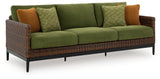 Horizon Hall Brown/Green Outdoor Sofa with Cushion - P572-838