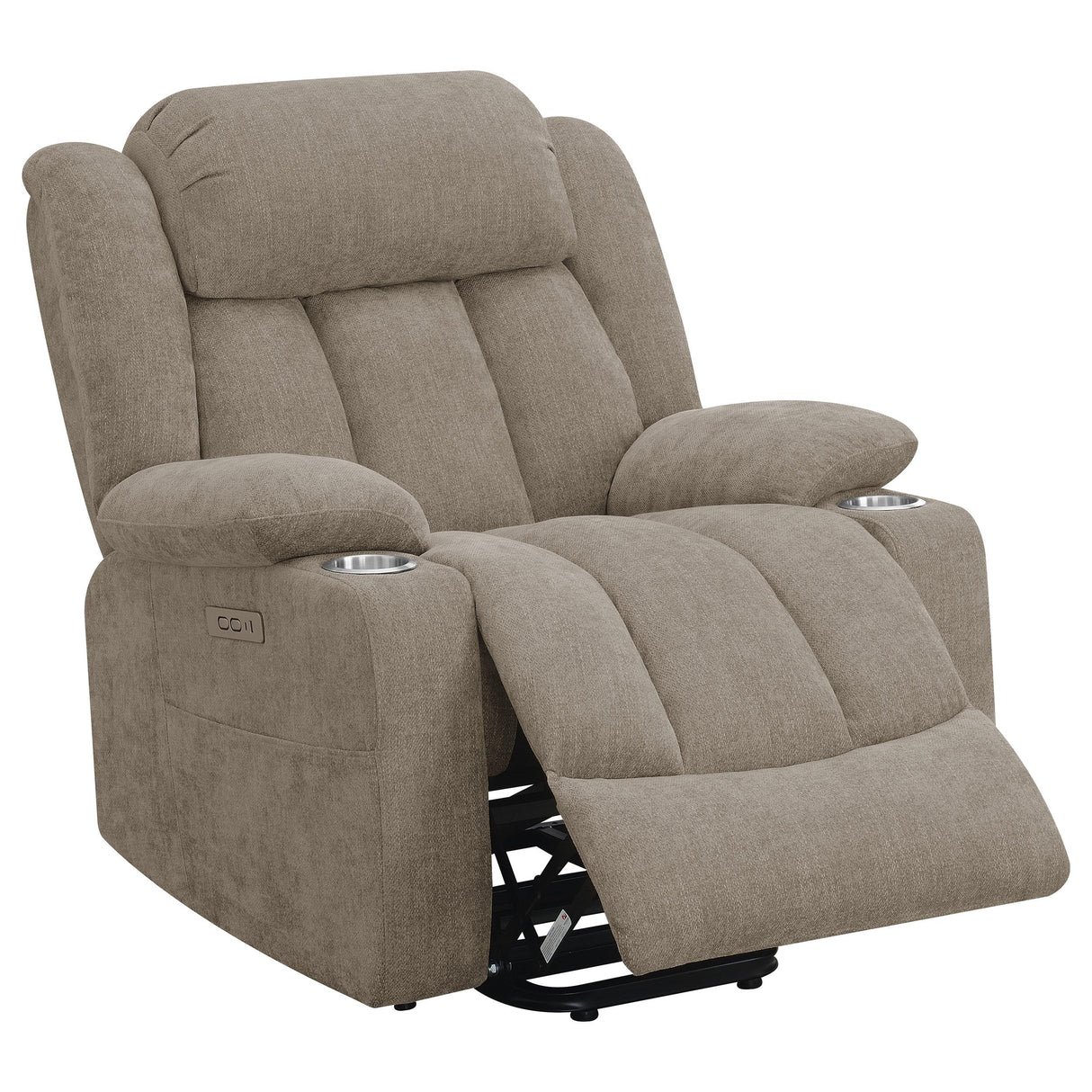 Houston Upholstered Power Lift Recliner Chair Camel from Coaster - Luna Furniture