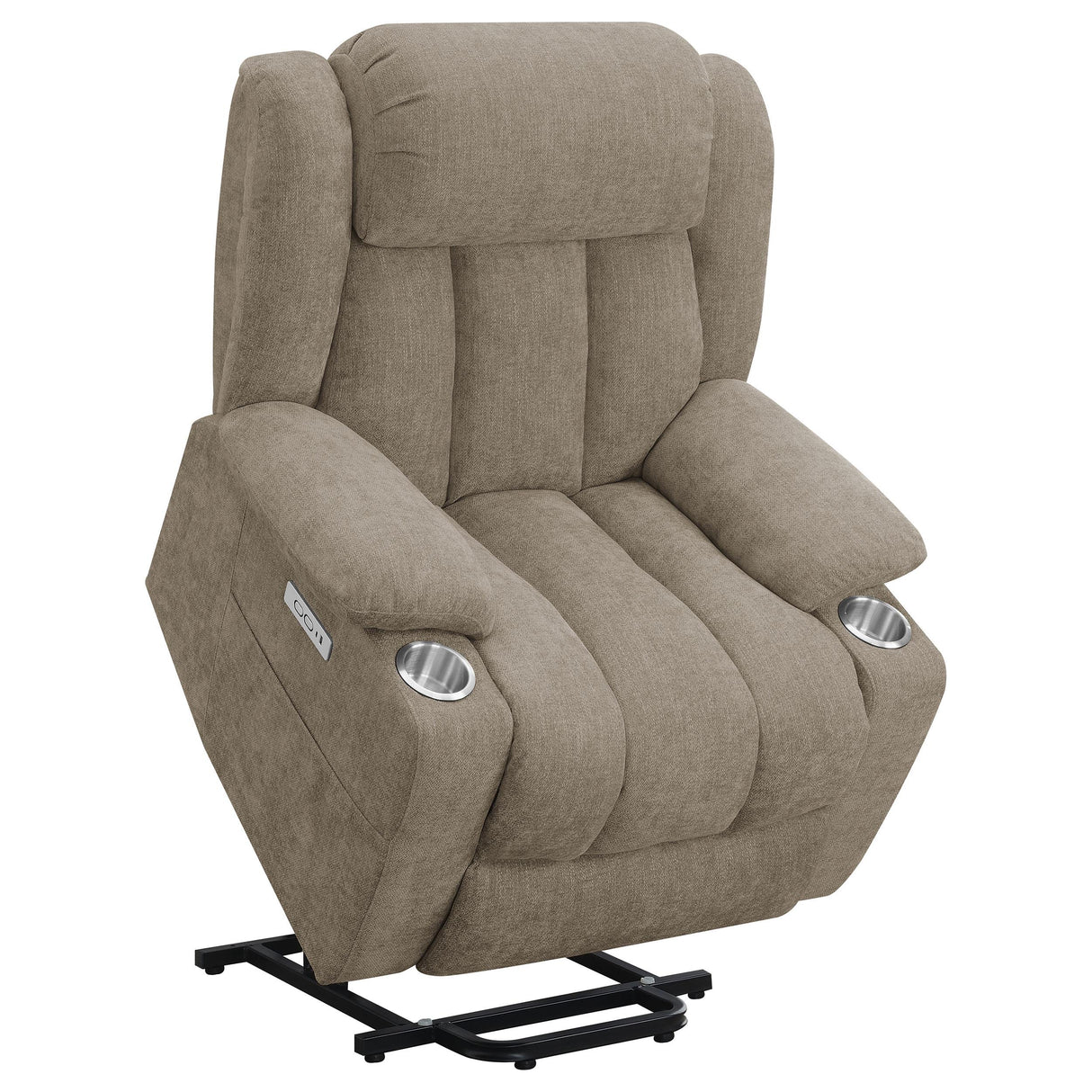 Houston Upholstered Power Lift Recliner Chair Camel from Coaster - Luna Furniture