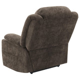 Houston Upholstered Power Lift Recliner Chair Dark Brown from Coaster - Luna Furniture