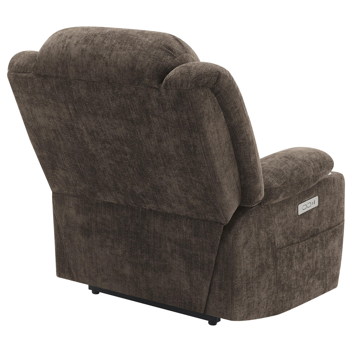 Houston Upholstered Power Lift Recliner Chair Dark Brown from Coaster - Luna Furniture