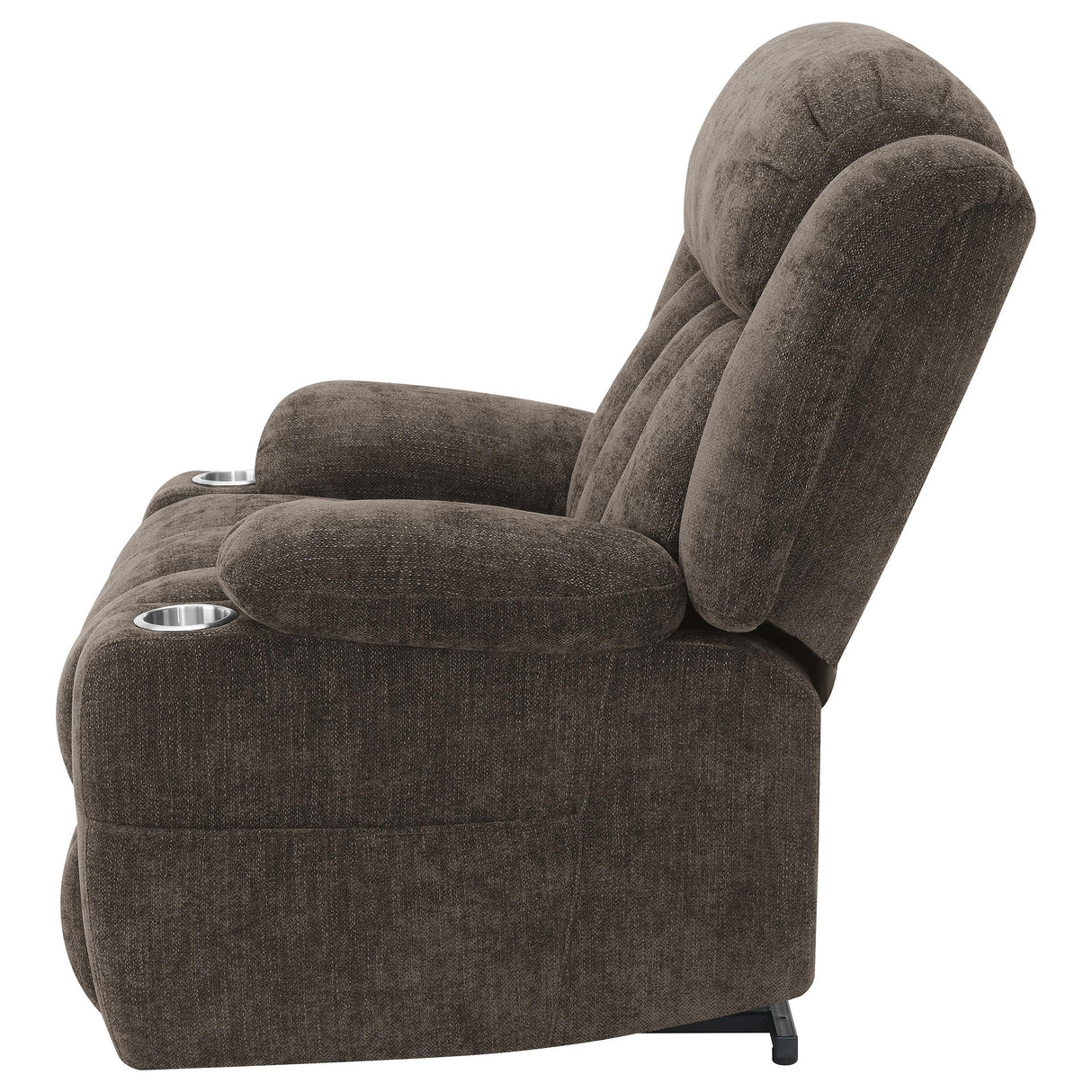 Houston Upholstered Power Lift Recliner Chair Dark Brown from Coaster - Luna Furniture