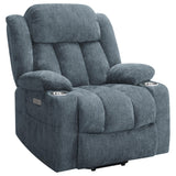 Houston Upholstered Power Lift Recliner Chair Slate Blue - 602294P