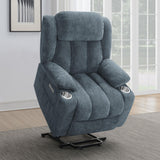 Houston Upholstered Power Lift Recliner Chair Slate Blue - 602294P