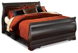 Huey Vineyard Full Sleigh Bed with Dresser in Black from Ashley - Luna Furniture