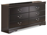 Huey Vineyard Full Sleigh Bed with Dresser in Black from Ashley - Luna Furniture