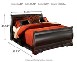 Huey Vineyard Full Sleigh Bed with Dresser in Black from Ashley - Luna Furniture