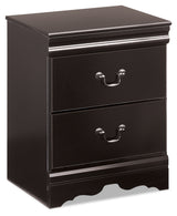 Huey Vineyard Full Sleigh Headboard Bed with Mirrored Dresser, Chest and Nightstand in Black from Ashley - Luna Furniture