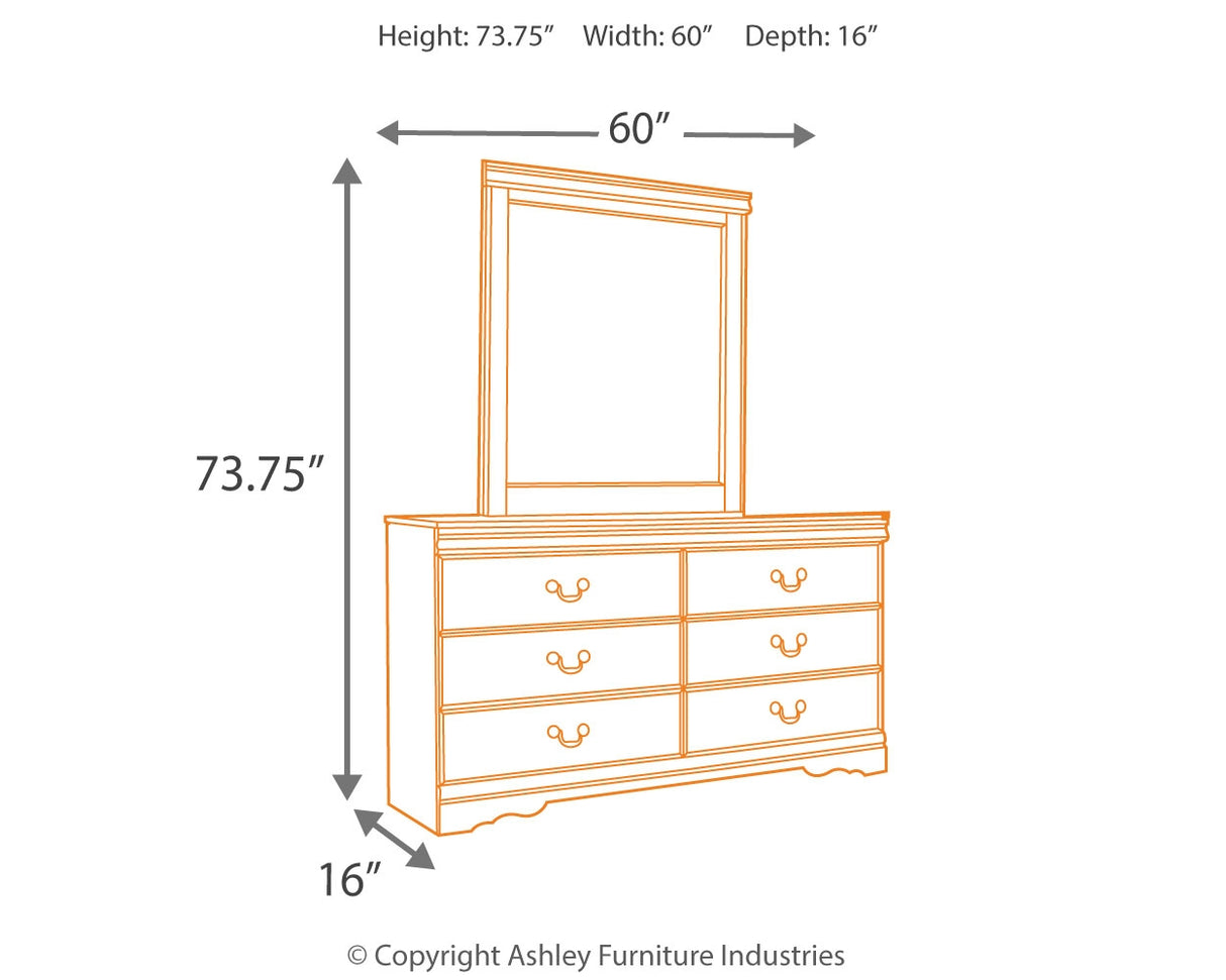 Huey Vineyard Full Sleigh Headboard Bed with Mirrored Dresser in Black from Ashley - Luna Furniture