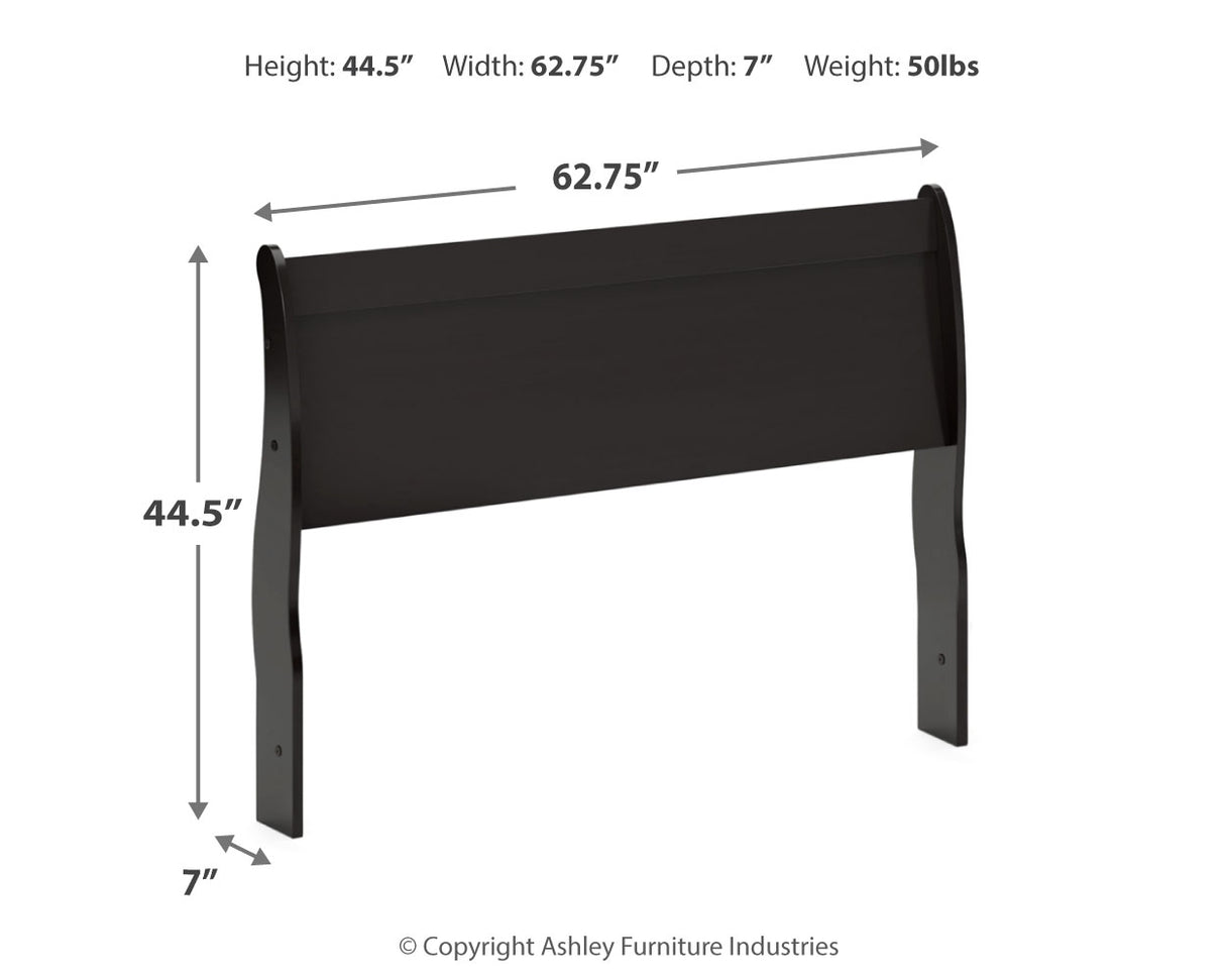 Huey Vineyard Queen Sleigh Headboard Bed with Dresser in Black from Ashley - Luna Furniture