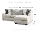 Huntsworth 2-Piece Sectional with Ottoman in Dove Gray - PKG015092