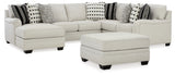 Huntsworth 4-Piece Sectional with Ottoman in Dove Gray - PKG015093