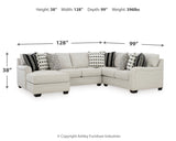 Huntsworth 4-Piece Sectional with Ottoman in Dove Gray - PKG015093