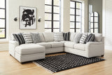 Huntsworth 4-Piece Sectional with Ottoman in Dove Gray - PKG015093