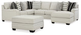 Huntsworth 4-Piece Sectional with Ottoman in Dove Gray - PKG015094