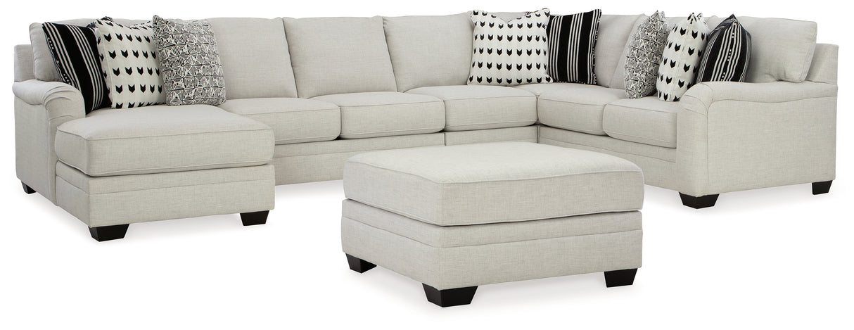 Huntsworth 5-Piece Sectional with Ottoman in Dove Gray - PKG015095