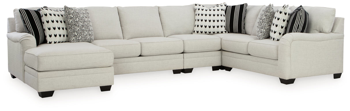 Huntsworth 5-Piece Sectional with Ottoman in Dove Gray - PKG015095