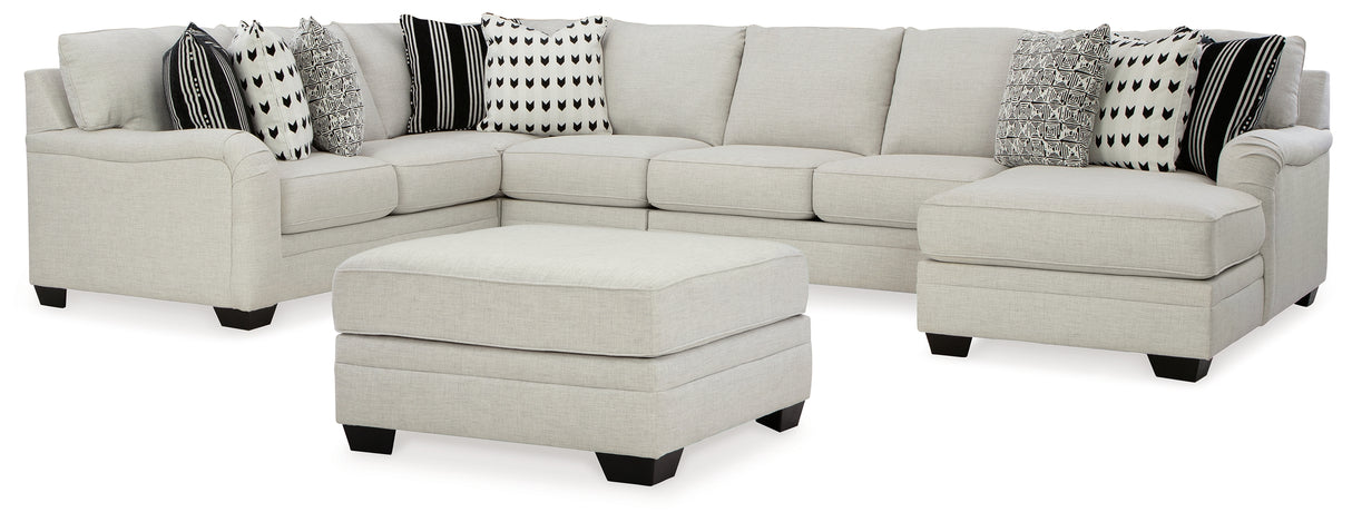 Huntsworth 5-Piece Sectional with Ottoman in Dove Gray - PKG015096