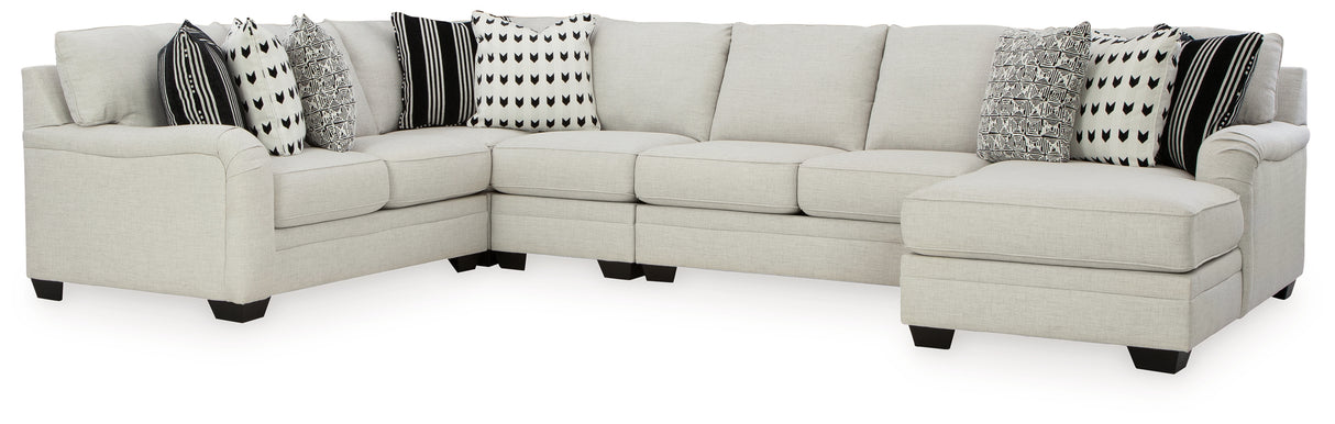 Huntsworth 5-Piece Sectional with Ottoman in Dove Gray - PKG015096