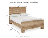 Hyanna Full Panel Bed with Mirrored Dresser, Chest and Nightstand in Tan Brown - PKG015354