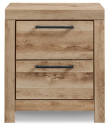 Hyanna Full Panel Bed with Storage with Mirrored Dresser, Chest and Nightstand in Tan Brown from Ashley - Luna Furniture