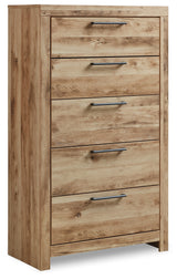 Hyanna Full Panel Storage Bed with Mirrored Dresser and Chest in Tan Brown from Ashley - Luna Furniture