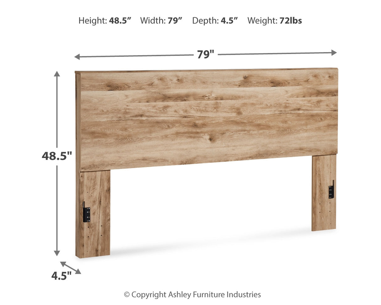 Hyanna King Panel Headboard with Mirrored Dresser and Chest in Tan Brown from Ashley - Luna Furniture