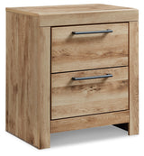 Hyanna Twin Panel Bed with Storage with Mirrored Dresser, Chest and Nightstand in Tan Brown from Ashley - Luna Furniture