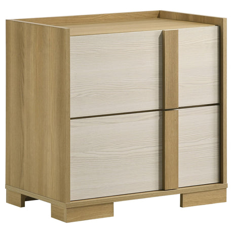 Hyland 2-drawer Nightstand Bedside Table Natural from Coaster - Luna Furniture