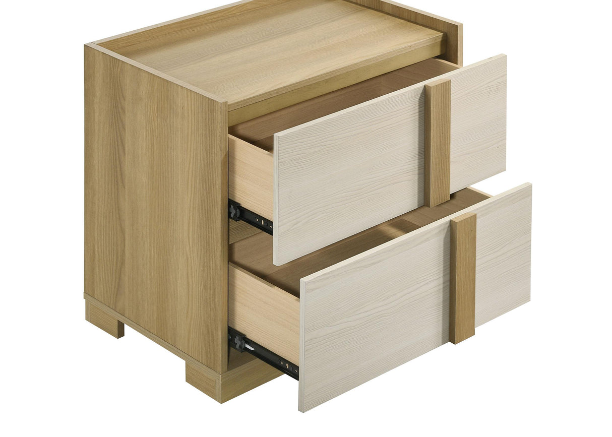 Hyland 2-drawer Nightstand Bedside Table Natural from Coaster - Luna Furniture