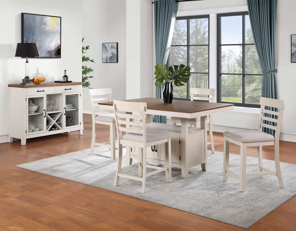 Hyland 5-Piece Counter Dining Set, Brown(Table & 4 Counter Chairs) from Steve Silver - Luna Furniture