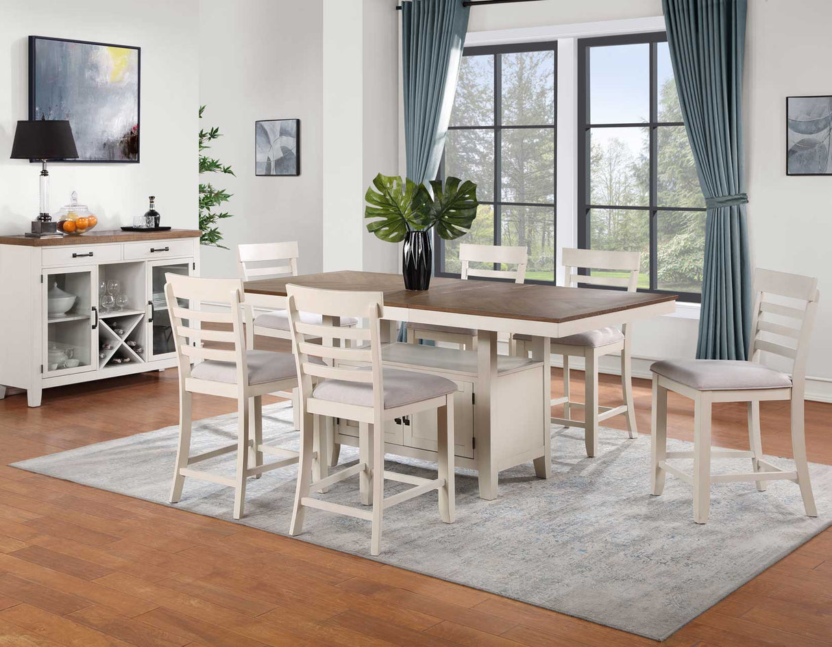 Hyland 5-Piece Counter Dining Set, Brown(Table & 4 Counter Chairs) from Steve Silver - Luna Furniture