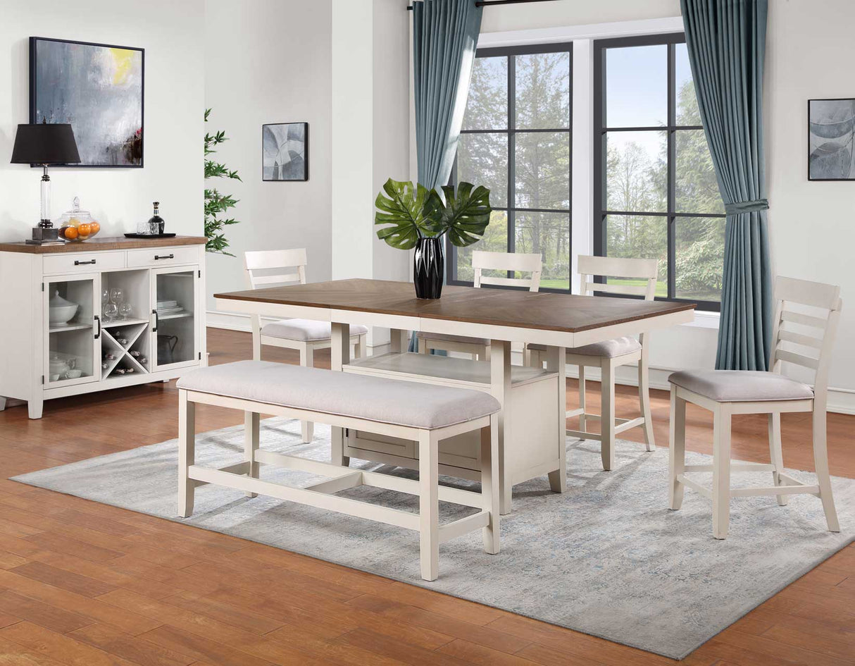 Hyland 5-Piece Counter Dining Set, Brown(Table & 4 Counter Chairs) from Steve Silver - Luna Furniture