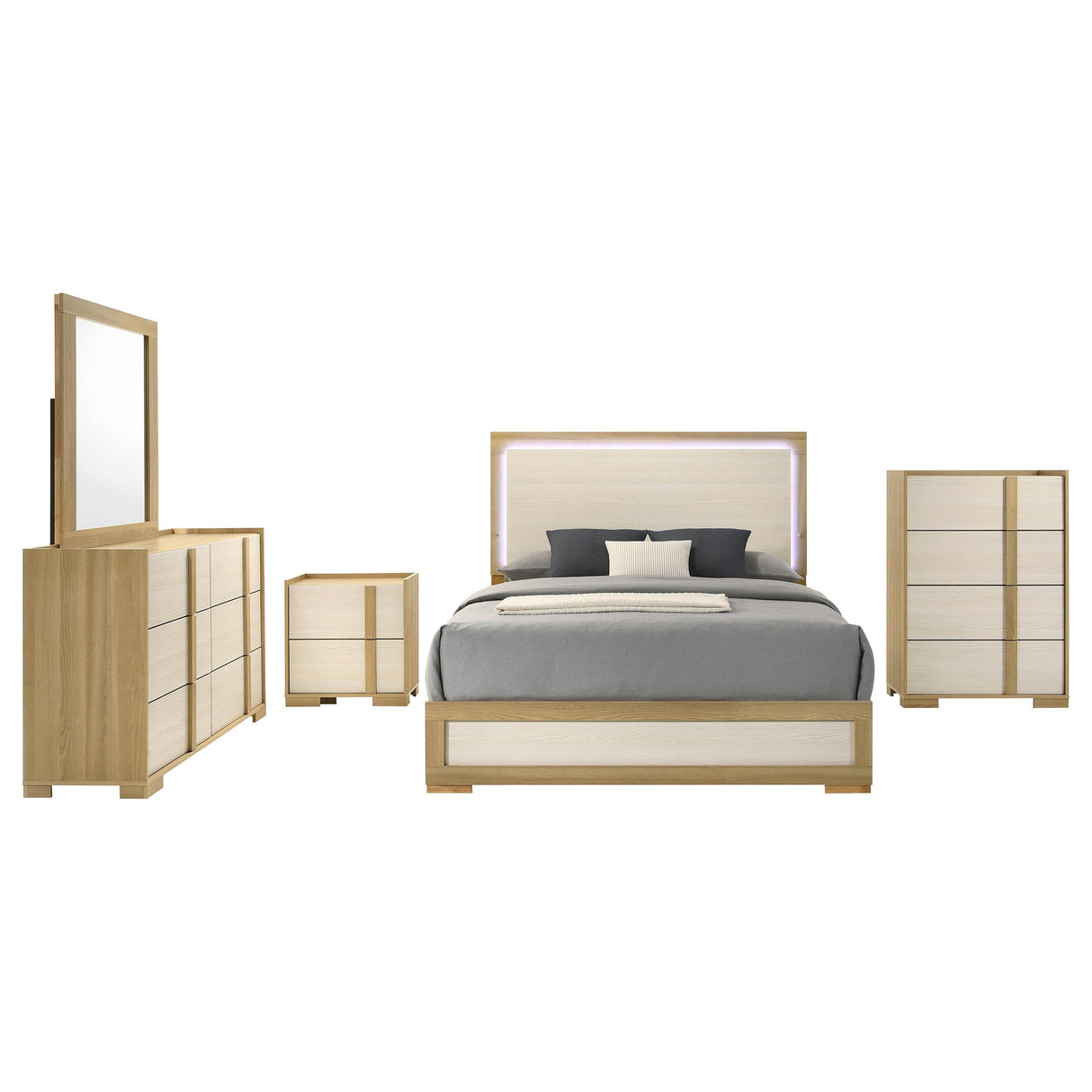 Hyland Natural 5-Piece Eastern King Bedroom Set from Coaster - Luna Furniture