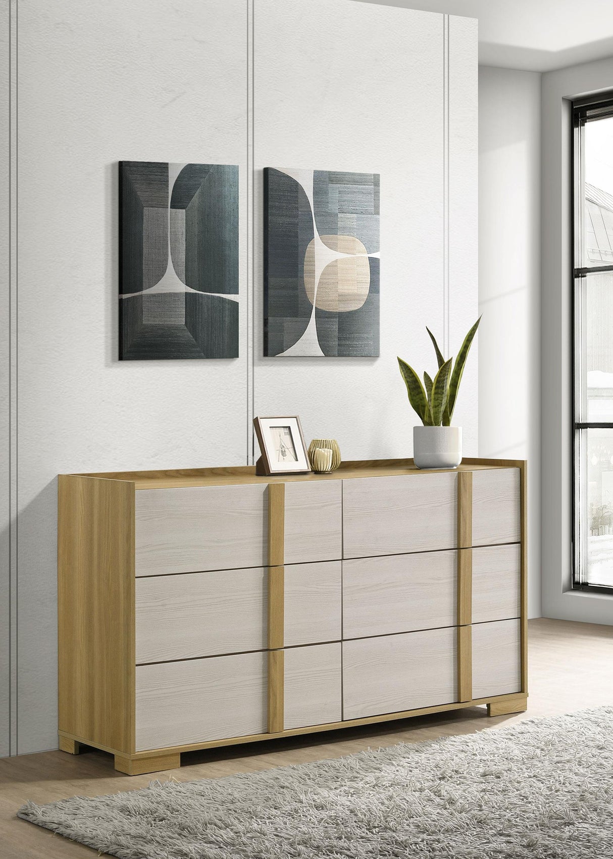 Hyland 6-drawer Dresser Natural from Coaster - Luna Furniture